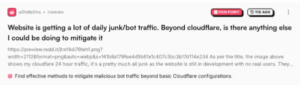 Previous ScrapeBadger match: someone asking how to block unwanted bot traffic.